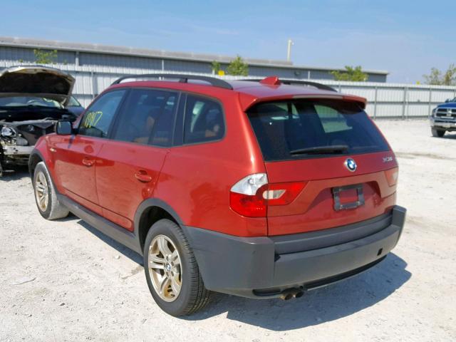 WBXPA93465WD17113 - 2005 BMW X3 3.0I RED photo 3