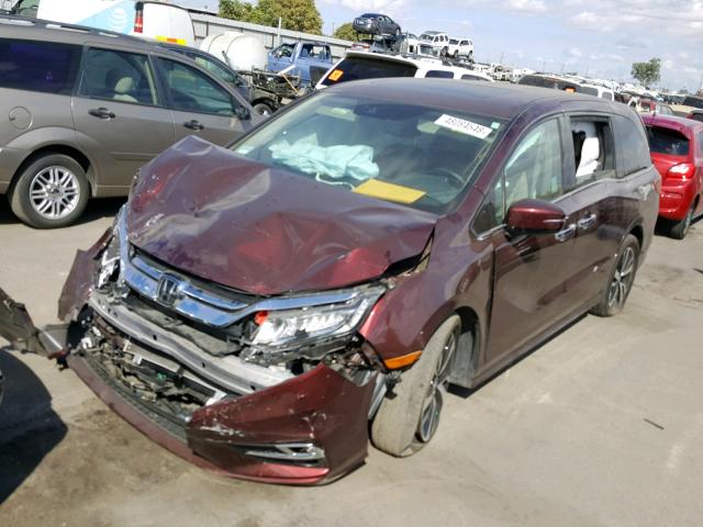 5FNRL6H9XJB038598 - 2018 HONDA ODYSSEY EL RED photo 2