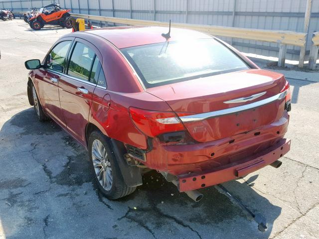 1C3CCBCG3DN507447 - 2013 CHRYSLER 200 LIMITE MAROON photo 3