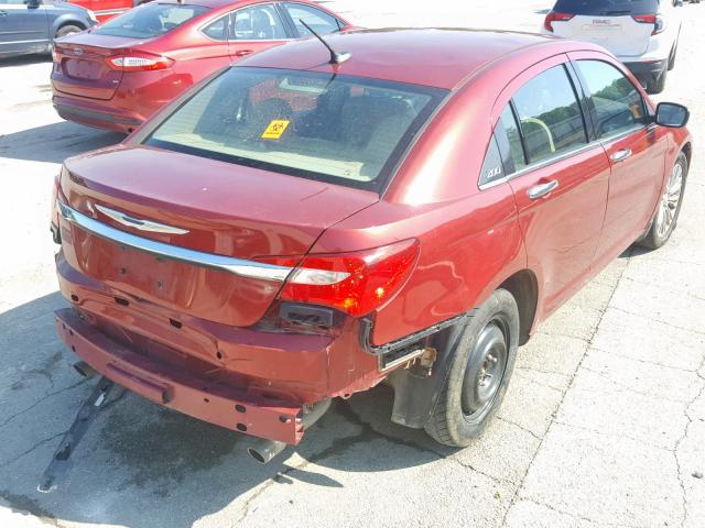 1C3CCBCG3DN507447 - 2013 CHRYSLER 200 LIMITE MAROON photo 4