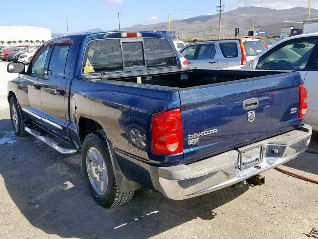 1D7HE58N75S113866 - 2005 DODGE DAKOTA QUA BLUE photo 3