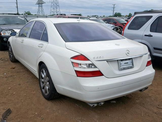 WDDNG71X77A037806 - 2007 MERCEDES-BENZ S 550 WHITE photo 3