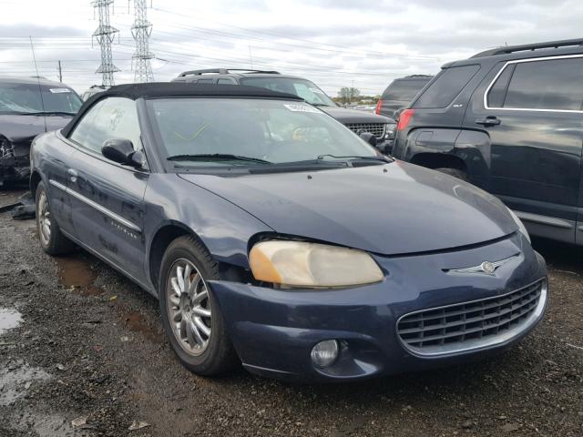 1C3EL55U51N602763 - 2001 CHRYSLER SEBRING LX BLUE photo 1