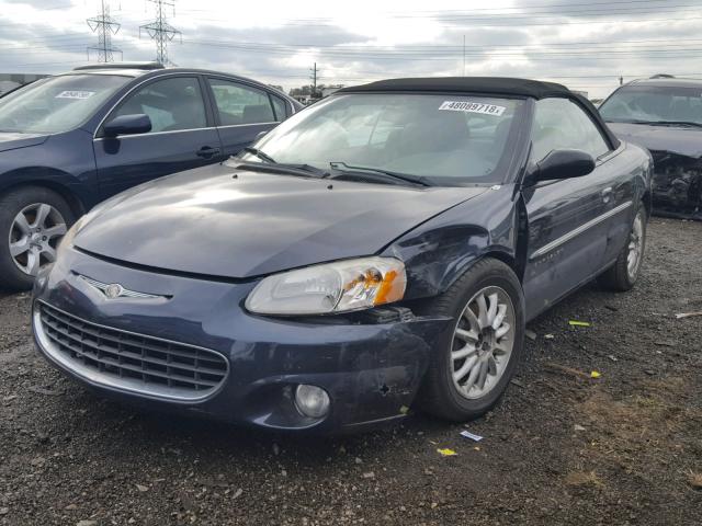 1C3EL55U51N602763 - 2001 CHRYSLER SEBRING LX BLUE photo 2