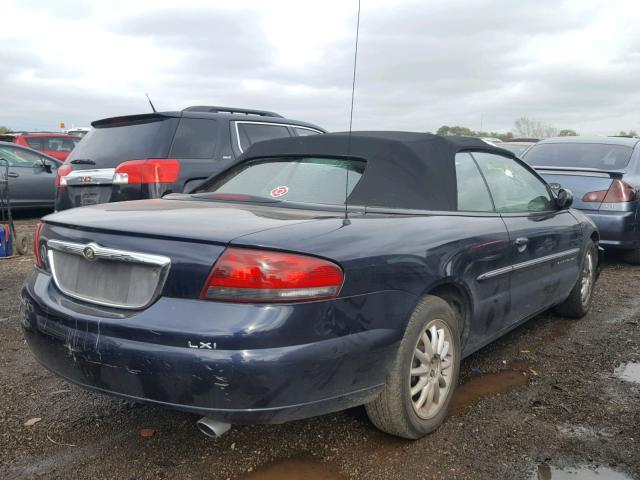 1C3EL55U51N602763 - 2001 CHRYSLER SEBRING LX BLUE photo 4