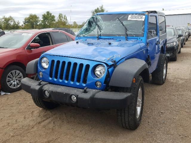 1C4AJWAG6FL754110 - 2015 JEEP WRANGLER S BLUE photo 2