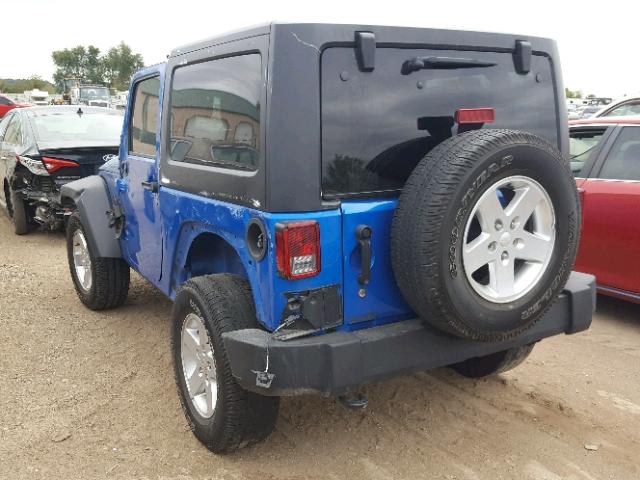 1C4AJWAG6FL754110 - 2015 JEEP WRANGLER S BLUE photo 3