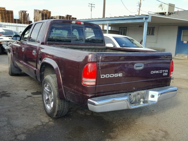 1D7HL48N74S663728 - 2004 DODGE DAKOTA QUA PURPLE photo 3