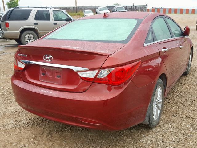 5NPEB4AC8DH795095 - 2013 HYUNDAI SONATA GLS BURGUNDY photo 4