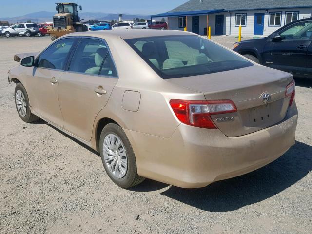 4T4BF1FK9CR180986 - 2012 TOYOTA CAMRY BASE GOLD photo 3
