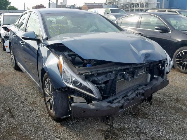 5NPE34AF7GH334708 - 2016 HYUNDAI SONATA SPO BLUE photo 1