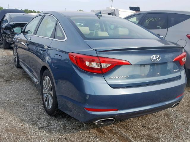 5NPE34AF7GH334708 - 2016 HYUNDAI SONATA SPO BLUE photo 3