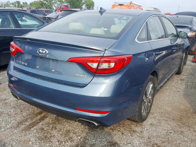 5NPE34AF7GH334708 - 2016 HYUNDAI SONATA SPO BLUE photo 4