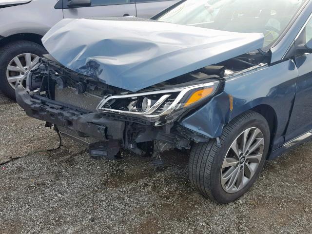 5NPE34AF7GH334708 - 2016 HYUNDAI SONATA SPO BLUE photo 9