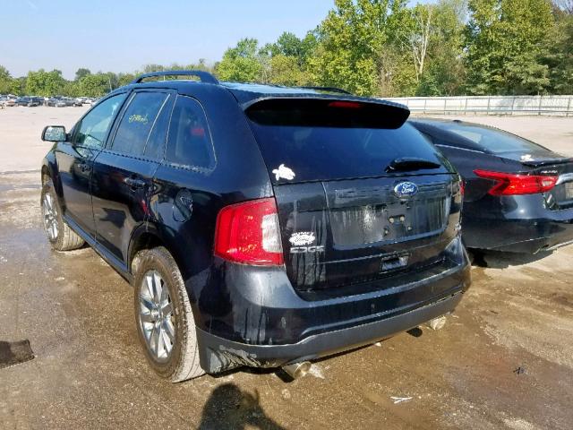 2FMDK4JC5DBA88510 - 2013 FORD EDGE SEL BLACK photo 3