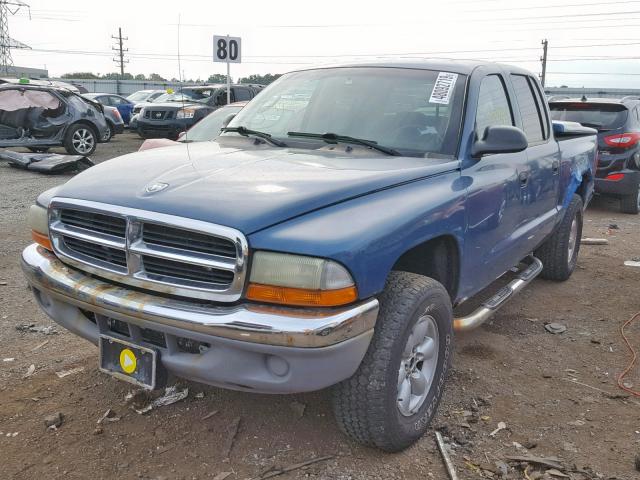 1D7HG48X63S127258 - 2003 DODGE DAKOTA QUA BLUE photo 2