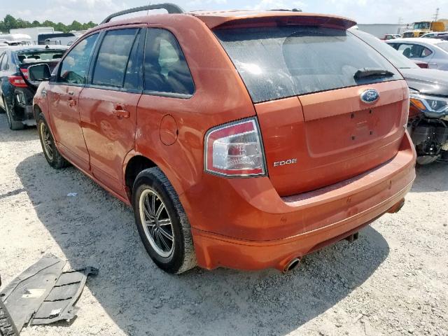 2FMDK38C97BB33551 - 2007 FORD EDGE SEL ORANGE photo 3