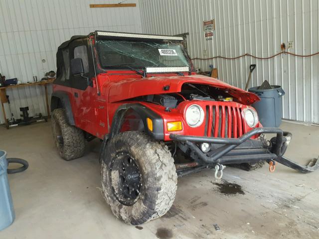 1J4FA49S22P774032 - 2002 JEEP WRANGLER / RED photo 1