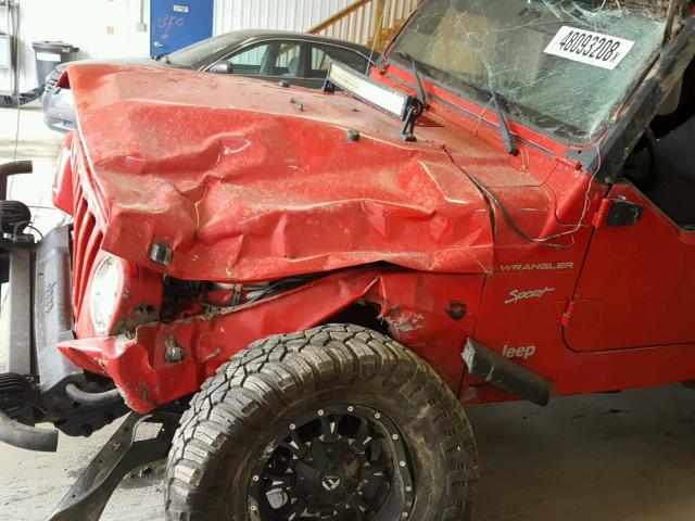 1J4FA49S22P774032 - 2002 JEEP WRANGLER / RED photo 10