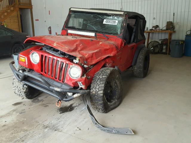 1J4FA49S22P774032 - 2002 JEEP WRANGLER / RED photo 2