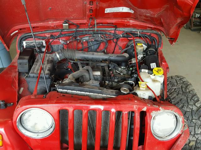 1J4FA49S22P774032 - 2002 JEEP WRANGLER / RED photo 7