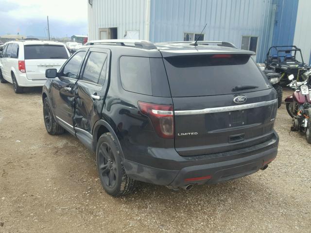 1FM5K8F81FGA15212 - 2015 FORD EXPLORER L BLACK photo 3