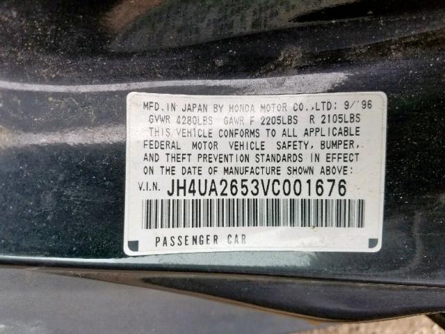 JH4UA2653VC001676 - 1997 ACURA 2.5TL BLACK photo 10