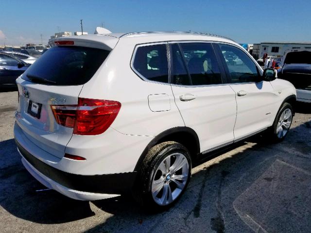 5UXWX7C54DL976274 - 2013 BMW X3 XDRIVE3 WHITE photo 4