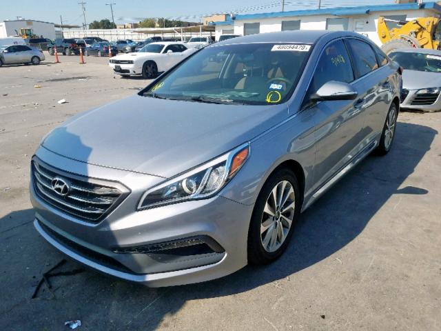 5NPE34AF4FH042402 - 2015 HYUNDAI SONATA SPO SILVER photo 2