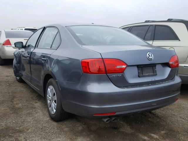 3VW2K7AJ5DM318571 - 2013 VOLKSWAGEN JETTA BASE Արծաթագույն լուսանկար 3