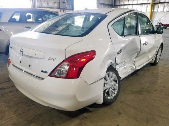 3N1CN7AP2CL940801 - 2012 NISSAN VERSA S WHITE photo 4