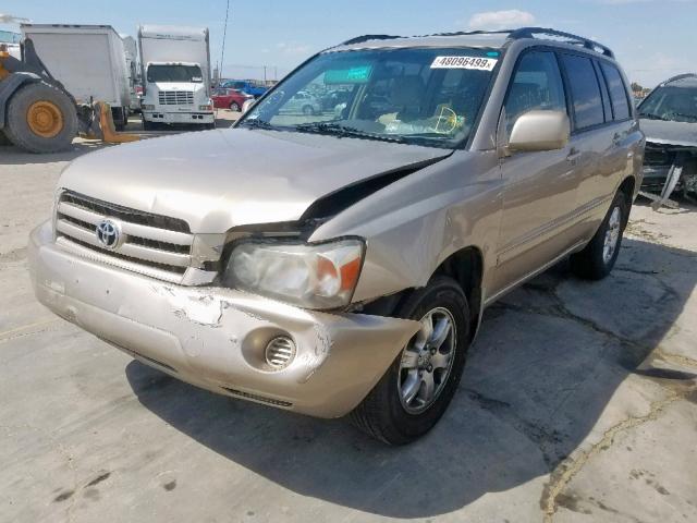 JTEGP21A150068730 - 2005 TOYOTA HIGHLANDER GOLD photo 2