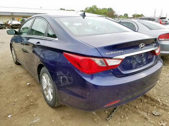 5NPEB4AC7DH728312 - 2013 HYUNDAI SONATA GLS BLUE photo 3