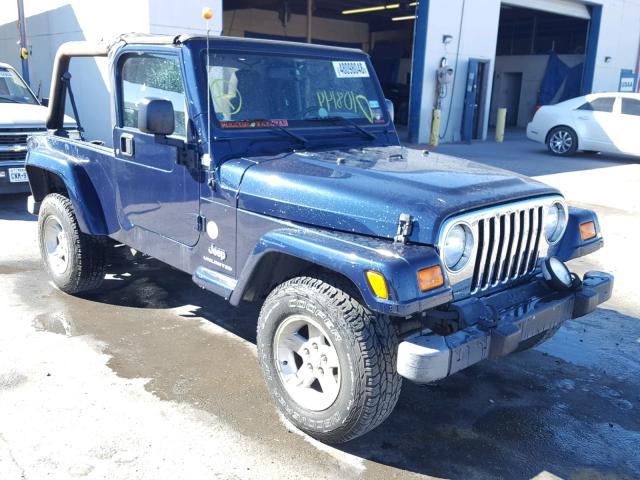 1J4FA44S66P703154 - 2006 JEEP WRANGLER / BLUE photo 1