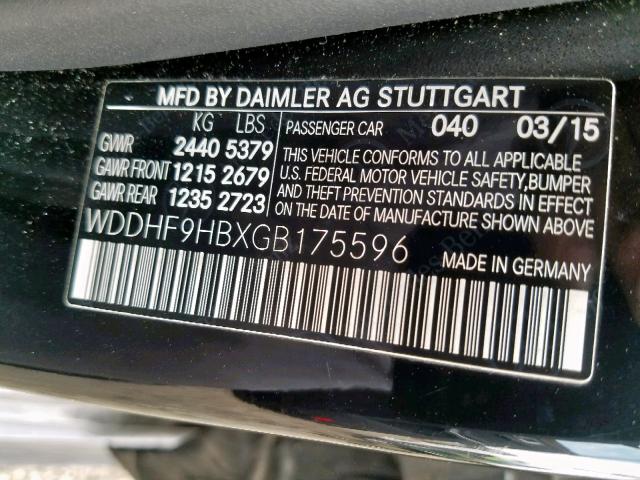 WDDHF9HBXGB175596 - 2016 MERCEDES-BENZ E 250 BLUE BLACK photo 10