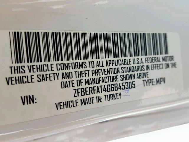 ZFBERFAT4G6B45305 - 2016 RAM PROMASTER 白色 照片 10