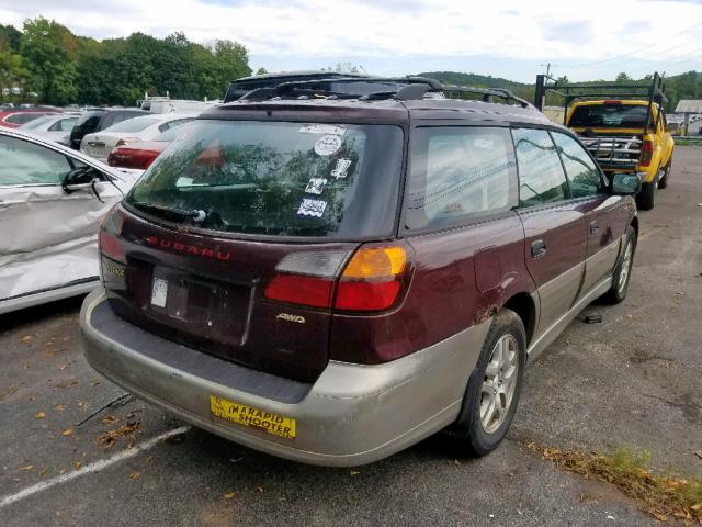 4S3BH6751Y7653929 - 2000 SUBARU LEGACY OUT RED photo 4