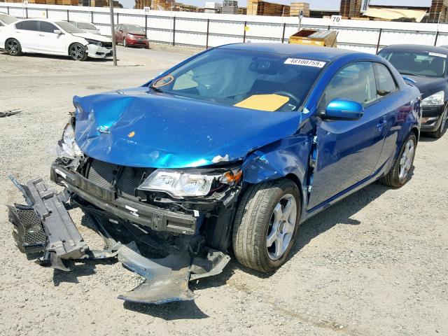 KNAFU6A29D5743912 - 2013 KIA FORTE EX BLUE photo 2