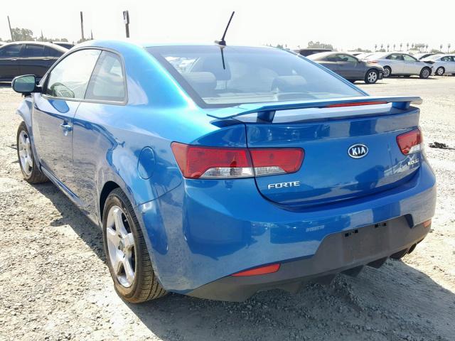 KNAFU6A29D5743912 - 2013 KIA FORTE EX BLUE photo 3