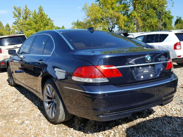 WBAHN83547DT65386 - 2007 BMW 750 BLUE photo 3