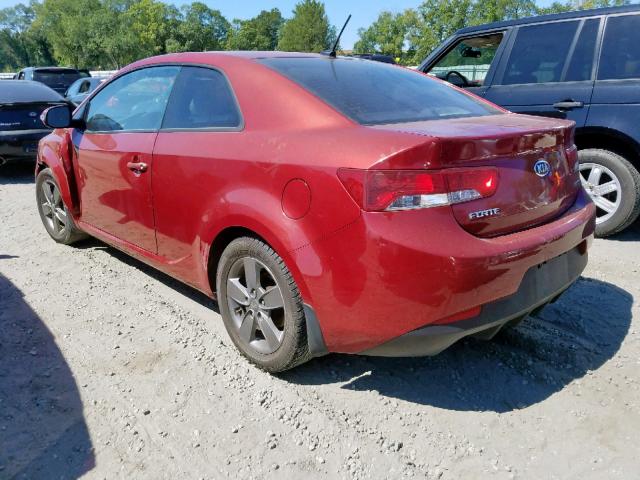 KNAFU6A27A5183786 - 2010 KIA FORTE EX RED photo 3