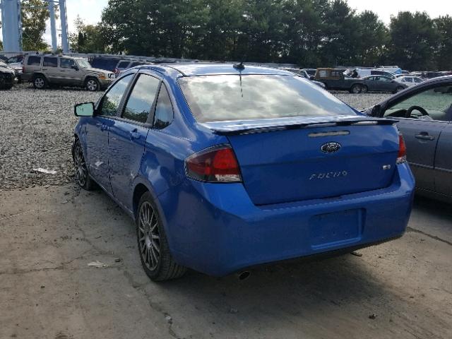 1FAHP3GN0BW139813 - 2011 FORD FOCUS SES BLUE photo 3