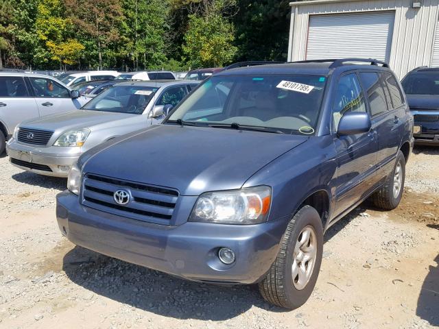 JTEGD21A250108726 - 2005 TOYOTA HIGHLANDER BLUE photo 2