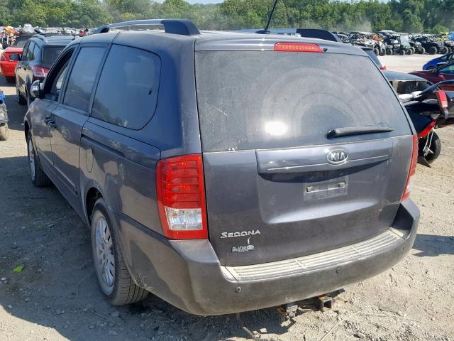 KNDMG4C75C6473200 - 2012 KIA SEDONA LX GRAY photo 3