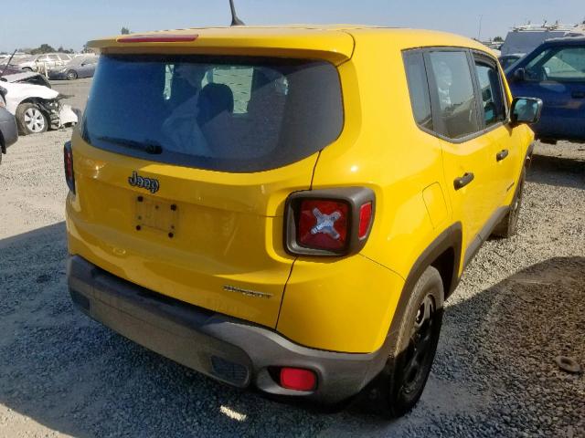 ZACCJAAB9HPG00215 - 2017 JEEP RENEGADE S 黄色 照片 4