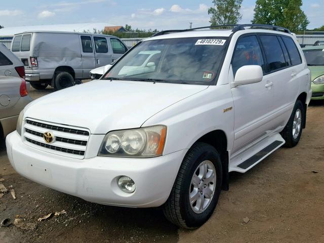 JTEHF21A310028652 - 2001 TOYOTA HIGHLANDER WHITE photo 2