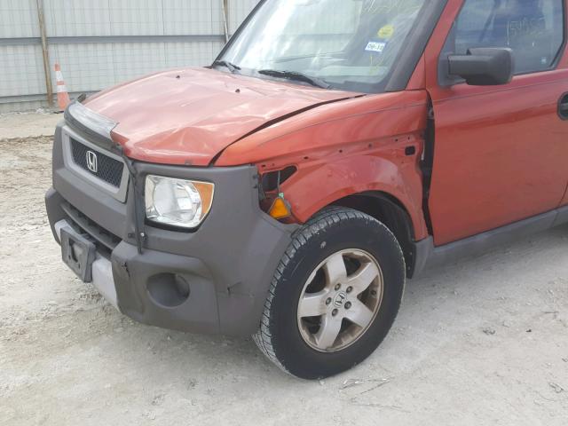 5J6YH28664L022342 - 2004 HONDA ELEMENT EX ORANGE photo 9