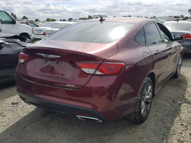 1C3CCCBGXFN529973 - 2015 CHRYSLER 200 S MAROON photo 4