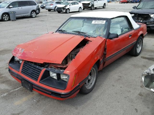 1FABP27M3EF152924 - 1984 FORD MUSTANG GL RED photo 2
