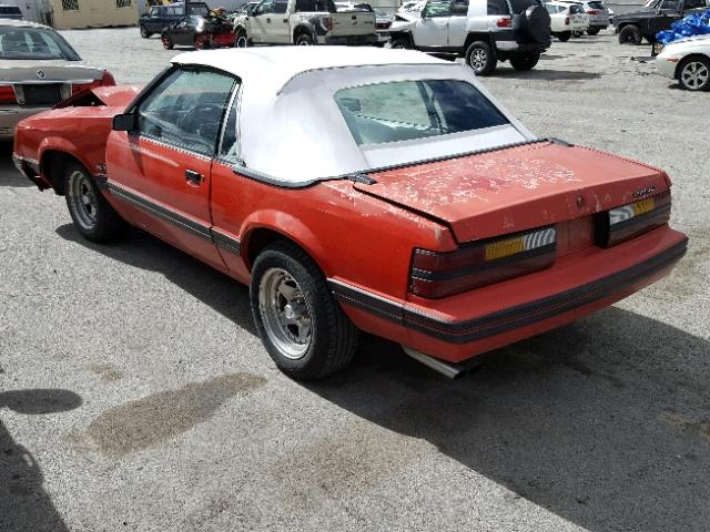 1FABP27M3EF152924 - 1984 FORD MUSTANG GL RED photo 3